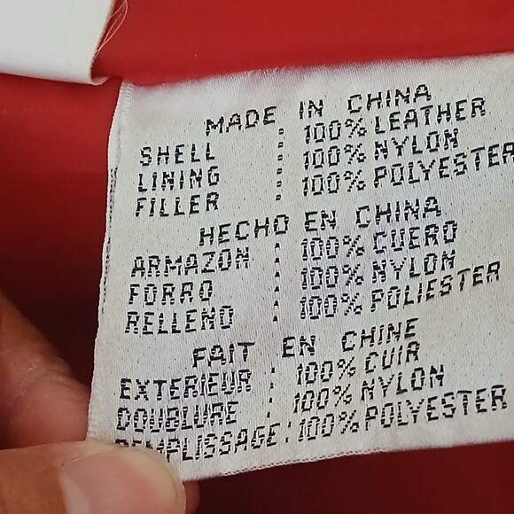 Fashion Elements Coat Women XL Red 100% Leather Casual Hooded Motorcycle 90's - Picture 13 of 16